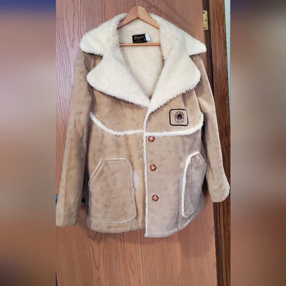 Vintage Swingster World of Wearables Sherpa Lined Jacket/Coat XLarge - Picture 10 of 10